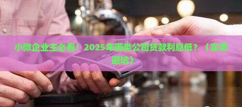 哪类公司好贷款利息低
