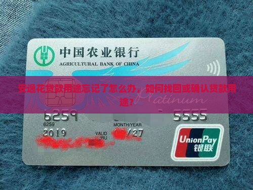 安逸花贷款用途忘记了