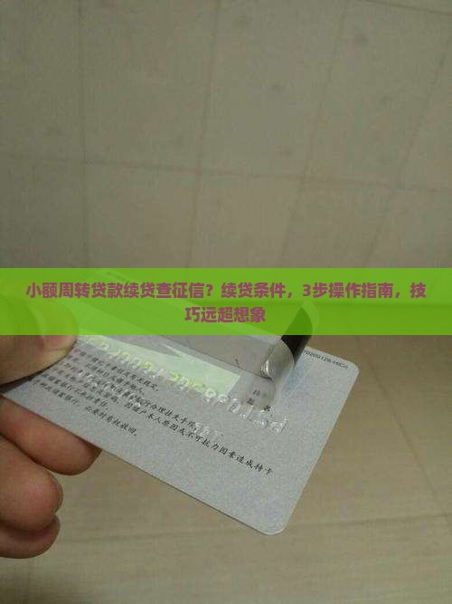 小额周转贷款续贷查征信