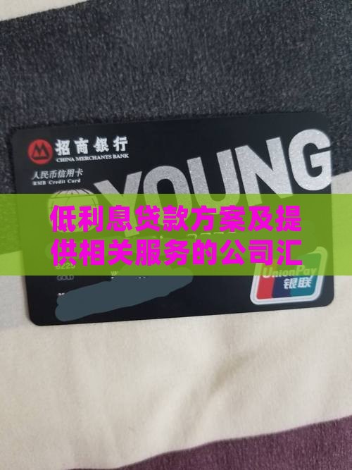 低利息贷款方案及提供相关服务的公司汇总
