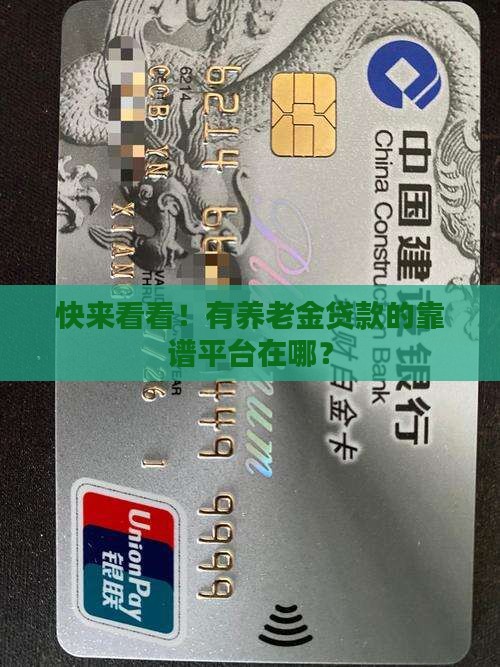 哪里有养老金贷款的平台