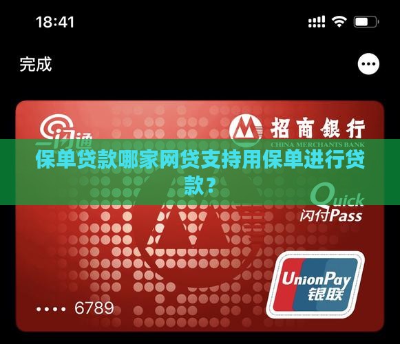 哪个网贷能用保单贷款