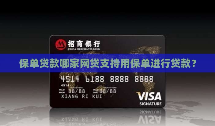 哪个网贷能用保单贷款