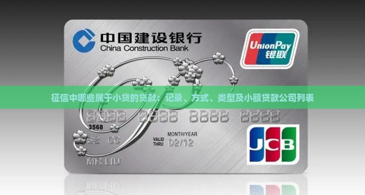 征信中哪些属于小贷的贷款