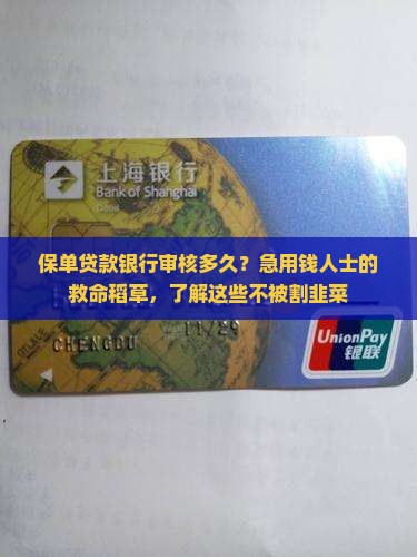 保单贷款银行审核多久