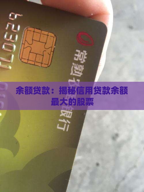 信用贷款余额最大的股票