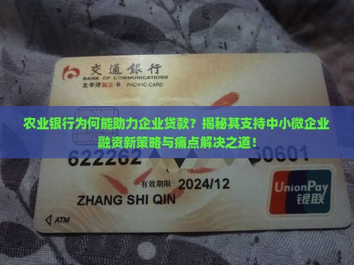 农业银行可以企业贷款