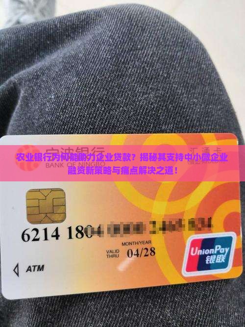 农业银行可以企业贷款