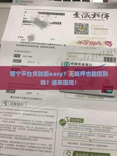 哪个平台贷款容易无抵押