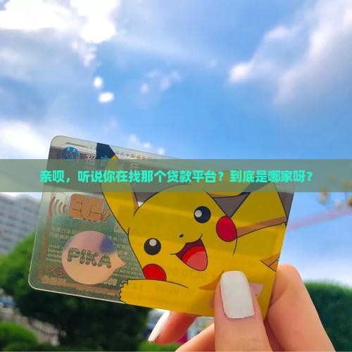 亲呗是哪个平台的贷款