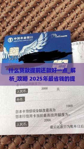 什么贷款提前还款好一点