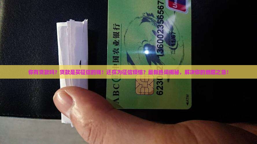 你有贷款吗贷款是买征信的钱