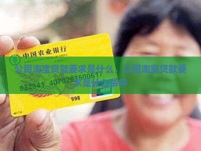公司淘宝贷款要求是什么
