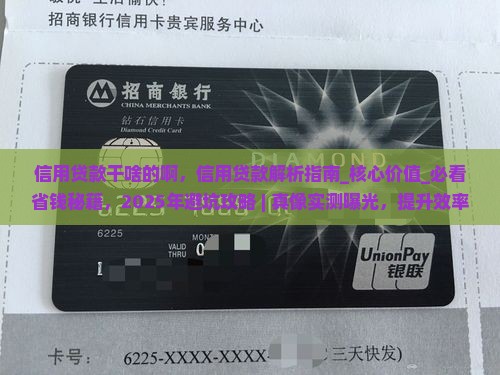 信用贷款干啥的啊