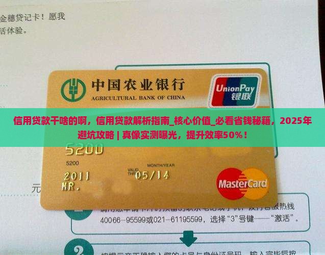 信用贷款干啥的啊