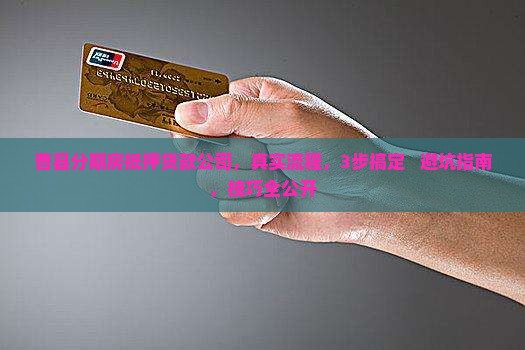 曹县分期房抵押贷款公司