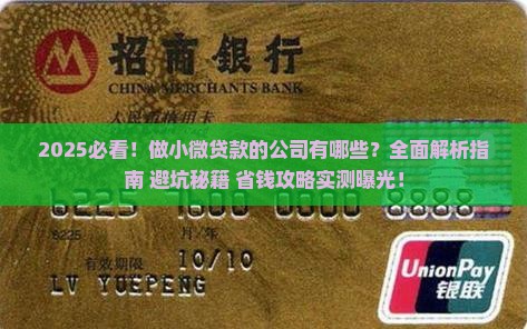 做小微贷款的公司有哪些
