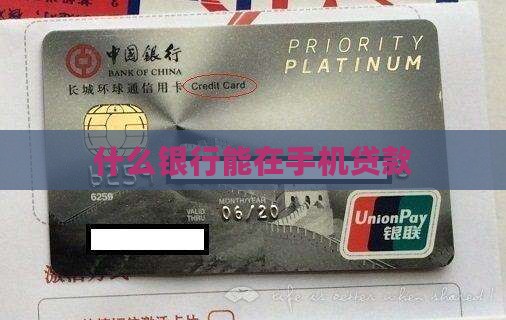 什么银行能在手机贷款