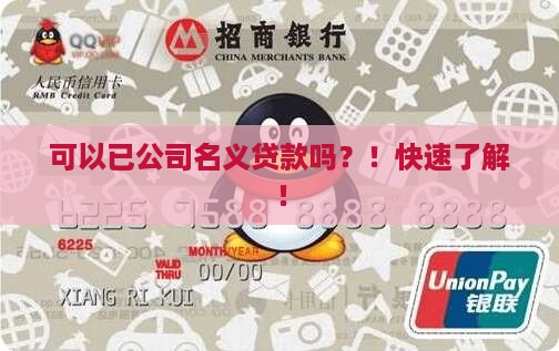 可以已公司名义贷款吗