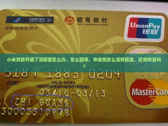 小米贷款开通了没额度 小米贷款开通了没额度