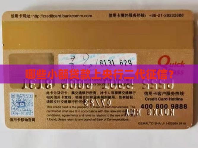 哪些小额贷款上二代征信