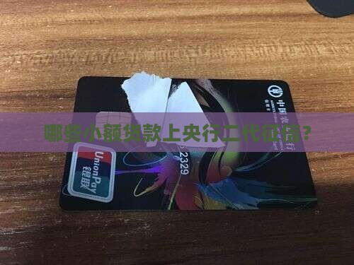 哪些小额贷款上二代征信