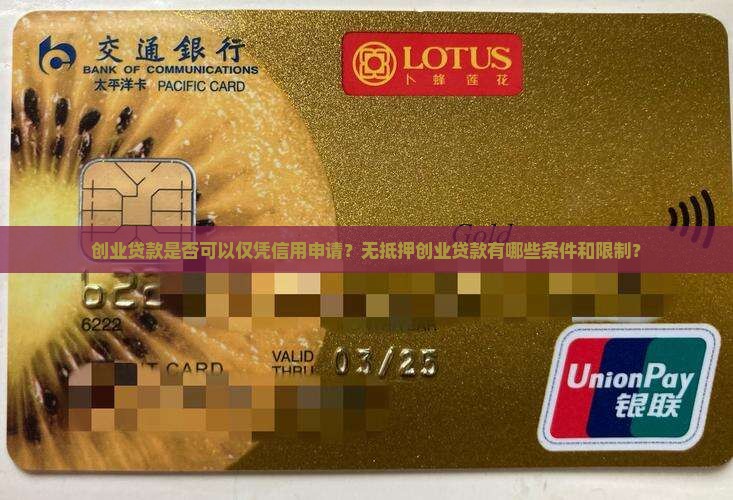 创业贷款可以信用贷款吗