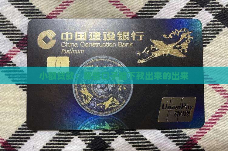 小额贷款哪些能贷出来的