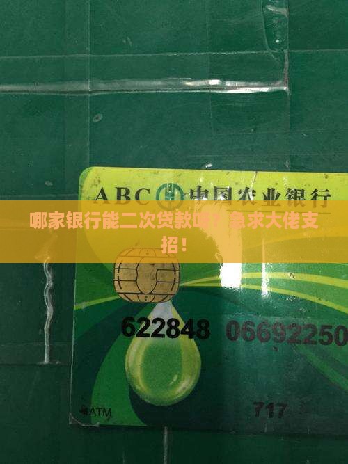 哪个银行可以二次贷款