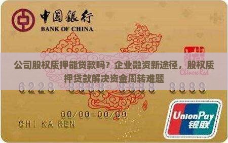 公司股权质押能贷款吗