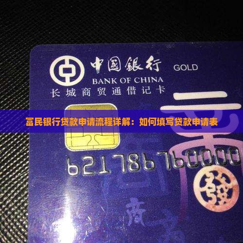 富民银行贷款怎么填写
