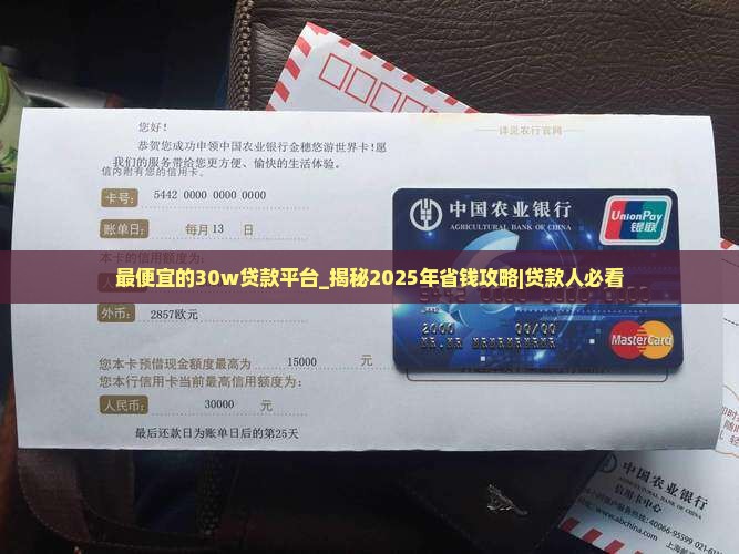 最便宜的30w贷款平台