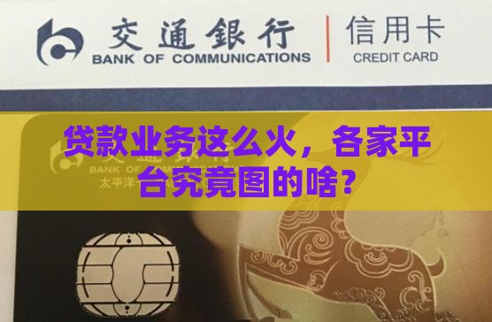 为啥所有平台都做贷款
