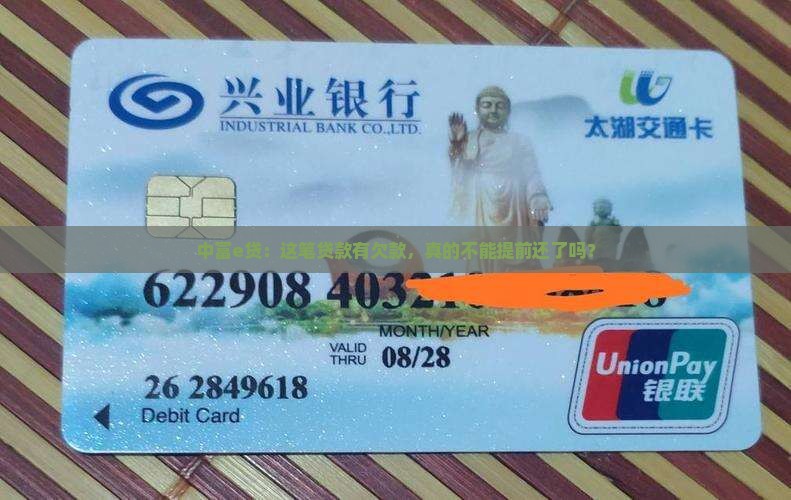 中富e贷此笔贷款有欠款不能提前还款
