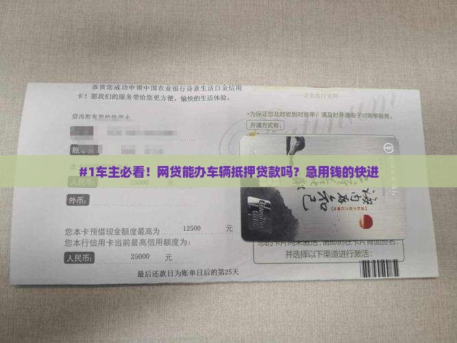 网贷可以车辆抵押贷款吗