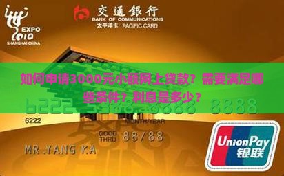 3000元小额网上贷款