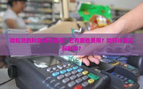 微粒贷是不是高利息贷款