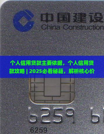 个人信用贷款主要依据