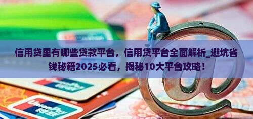 信用贷里有哪些贷款平台