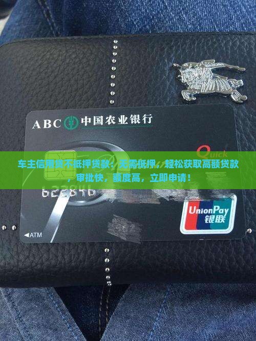 车主信用贷不抵押贷款
