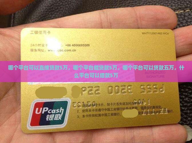 哪个平台可以直接贷款5万