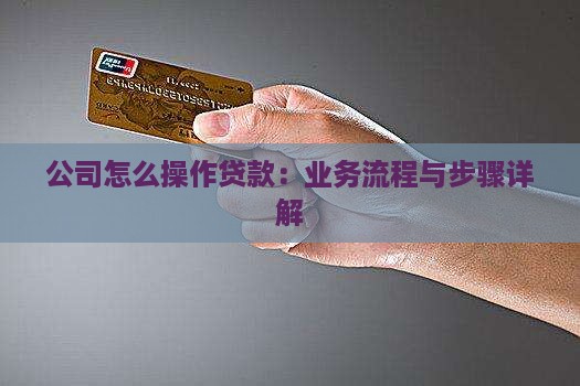 公司怎么操作贷款