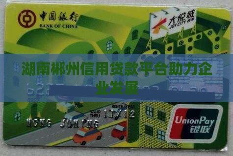湖南郴州信用贷款平台助力企业发展