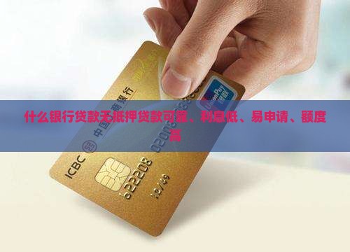 什么银行贷款无抵押贷款