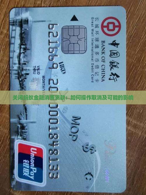 关闭蚂蚁金融消费贷款