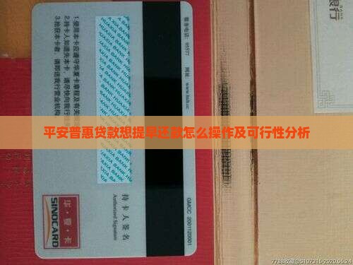 平安普惠贷款想提早还