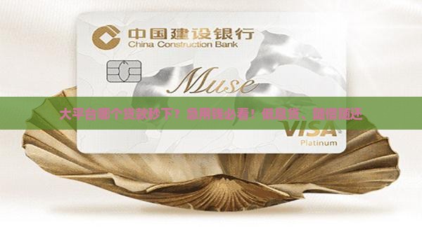 大平台哪个贷款秒下