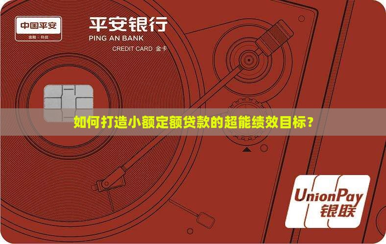 小额贷款绩效目标模