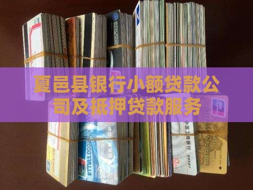 夏邑县银行小额贷款