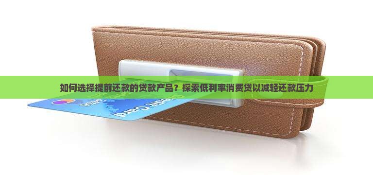 准备提前还款用哪种贷款